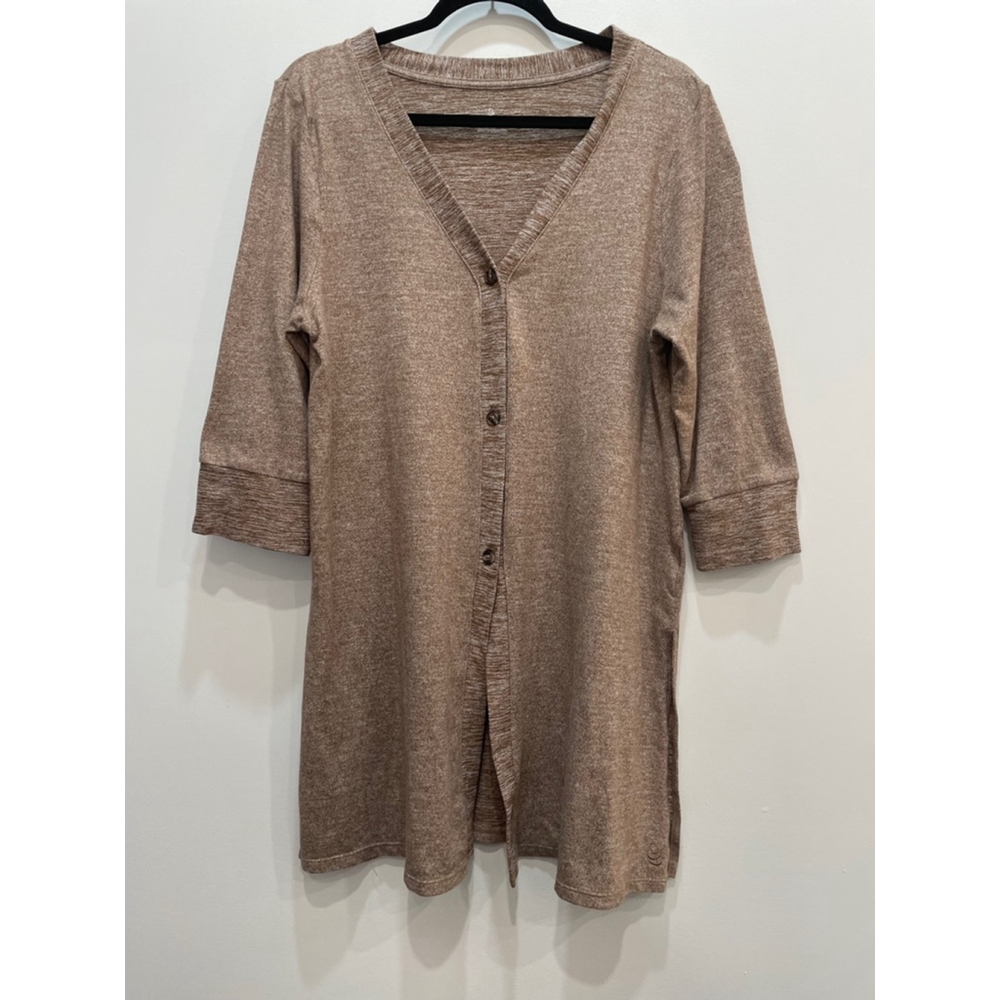 Cuddl Duds Button Up Long Tubic Cardigan Medium Jersey Fleece Soft Loungewear